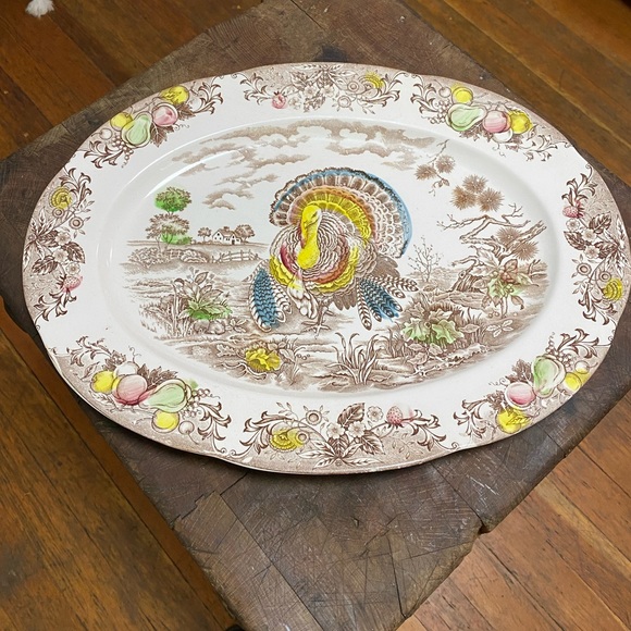 18” Vintage Ironstone Turkey Platter Trimont Ware Japan - Picture 1 of 6